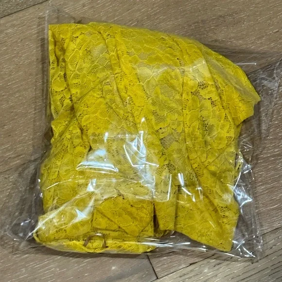 Dress the Populatjon Yellow Lace Long-Sleeve Bodycon Dress size small - Picture 11 of 11